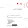 Dokument: Das vermeintliche Schreiben des Inkassounternehmens Eos zur letzten Zahlungsaufforderung.