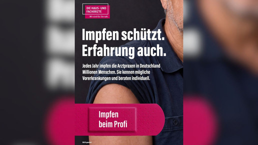 Kampagnen-Motiv der KBV zu Impfungen in Arztpraxen