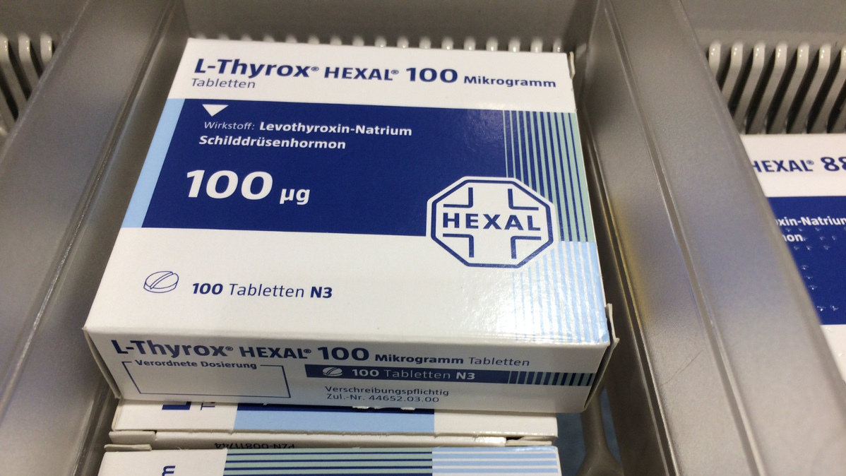 L-Thyrox Hexal: 25 µg bedruckt, 100 µg enthalten