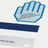 Blaue Hand für Apothekenpersonal