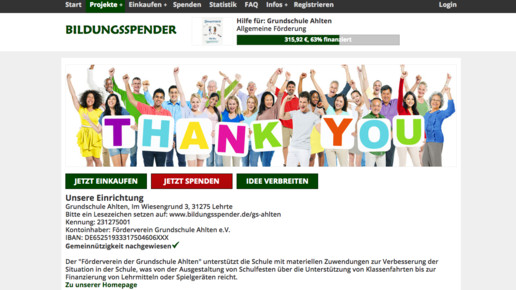 bildungsspender schule ahlten scs