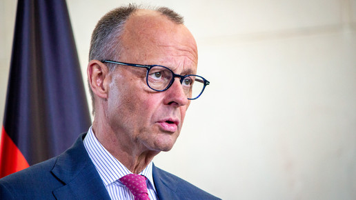 Friedrich Merz beim Pressestatement