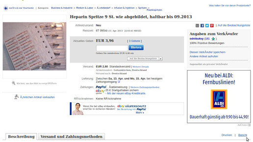 ebay: Apotheker schalten Bundestag ein