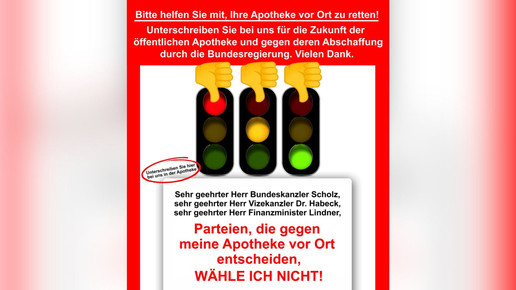Freie Apothekerschaft: Unterschriften gegen Ampel