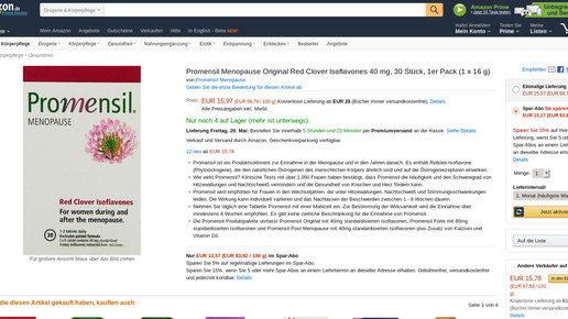 160519 promensil menopause amazon screenshot