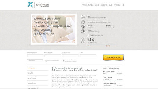 inkontinenz petition