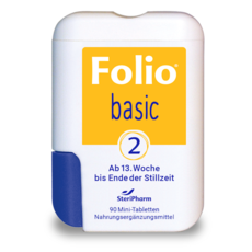 Folio 2 basic – Gezielte Supplementierung von Folsäure, Vitamin B12, Vitamin D3 und Jod ab der 13 Schwangerschaftswoche bis zum Ende der Stillzeit