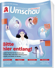 Cover der „Apotheken Umschau“ mit einer Ärztin und der Aufschrift „Bitte hier entlang! Endlich Termine bei Fachärztin oder Facharzt“.