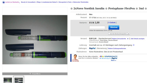 Gebrauchte Insuline bei ebay
