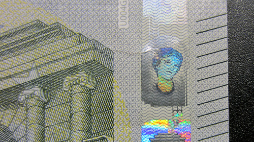 5 euro portraet hologramm aa
