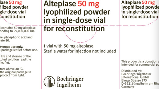 Actilyse: Packungen in englischer Aufmachung
