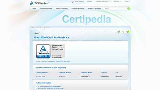 tuev rheinland certipedia screenshot