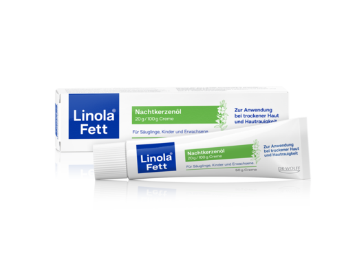 Abbildung der Produktpackung von Dr. Wolff's Linola Fett Nachtkerzenöl 