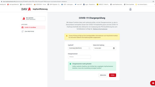 DAV über die Tücken des Chargenprüfers