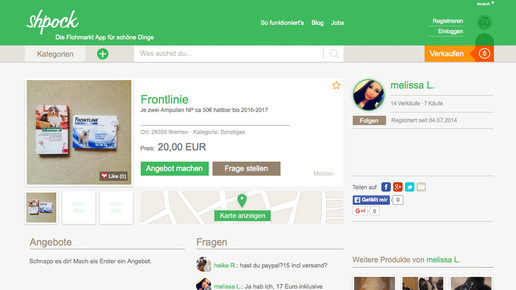 shpock frontlinie screenshot