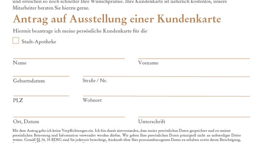 antrag kundenkarte screenshot