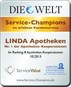 LINDA Apotheken Auszeichnung Service Champions 2013