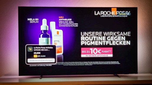 Werbung für Apothekenkosmetik bei Amazon