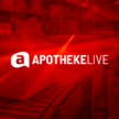 Logo von Apotheke Live vor rotem Hintergrund