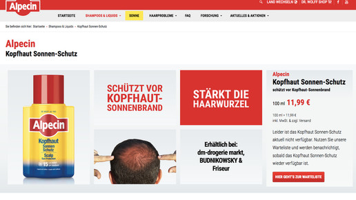 alpecin sonne lieferengpass scs