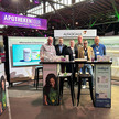 Alfasigma-Messestand mit Team auf der Apothekentour, Präsentation von Enterolactis und Onligol Produkten.