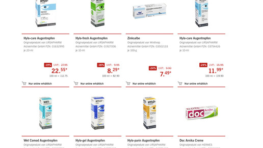 lidl versandapo augentropfen screenshot