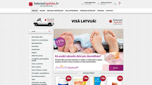internetaptieka lv screenshot