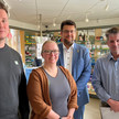 Tim Teßmann, Anne-Kathrin Haus, Tobias Krull und Marc-Florian Witsch (v.l.n.r.) in der Corvinus-Apotheke in Colbitz