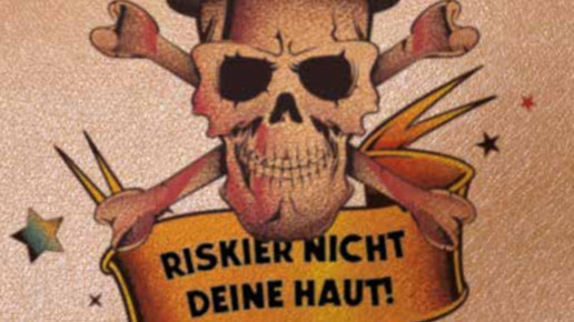 Tattoo Postkarte Totenkopf BLV