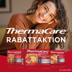  Die ThermaCare-Rabattaktion gilt für alle Vorteilspackungen ab vier Stück.  Copyright: Angelini Pharma ®