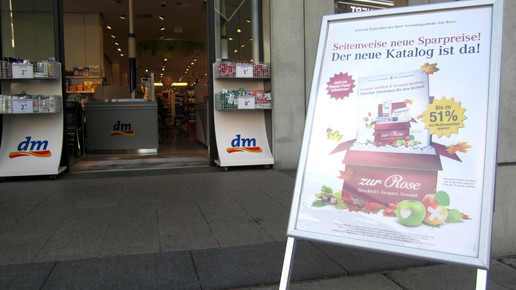 dm zurrose aufsteller aa