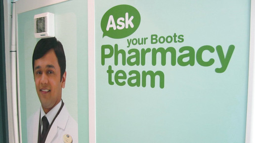 Beratungskabine in britischer Apotheke