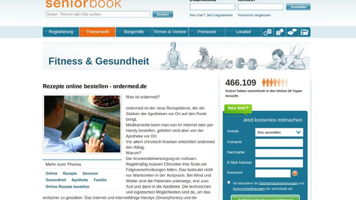 Ordermed wirbt auf Seniorbook
