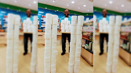 Apotheker verschenkt Klopapier