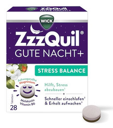  ZzzQuil Stress-Balance: WICK ZzzQuil® Gute Nacht + Stress Balance 28 Tabletten Packshot
