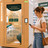 Frau am Handy steht vor der Doctorbox-Kabine in einer Apotheke