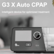 BMC G3 X Auto CPAP bietet eine präzise Ereigniserkennung, eine adaptive Druckanpassung, drei Reaktionsprofile sowie personalisierte Komfortfunktionen wie Auto Ramp, ResLex, Auto Start, Auto Stop und beheizte Befeuchtung.