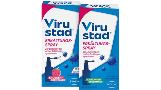 Packshot von Virustad in zwei Geschmacksrichtungen