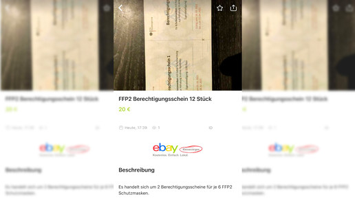 FFP2-Coupons auf Ebay