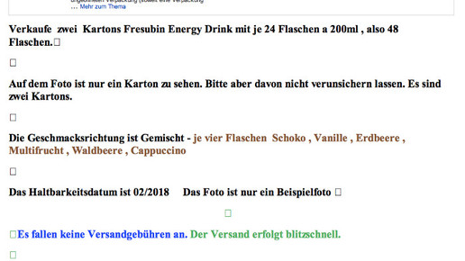 ebay fresubin energy beschreibung scs