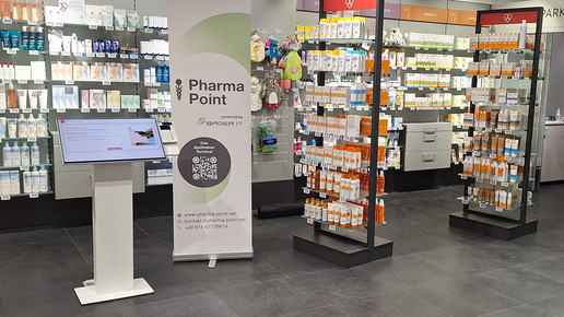 Ein E-Rezeptterminal in einer Apotheke. Mehr dazu im Artikel.