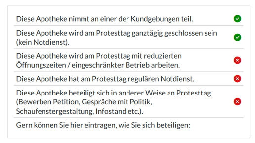 Screenshot der Organisationsplattform ApoProtest