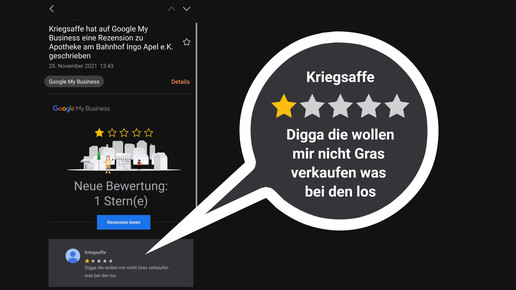 1 Stern: Was für eine Google-Apothekenkritik