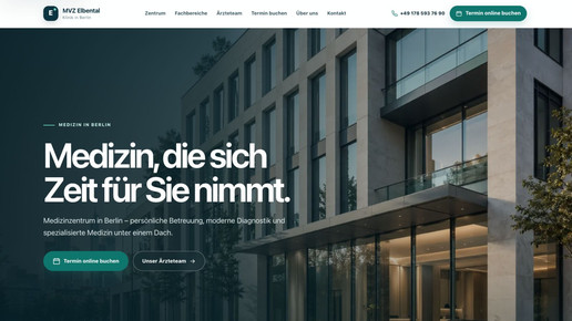 Screenshot der Fake-Seite mvz-elbental.de