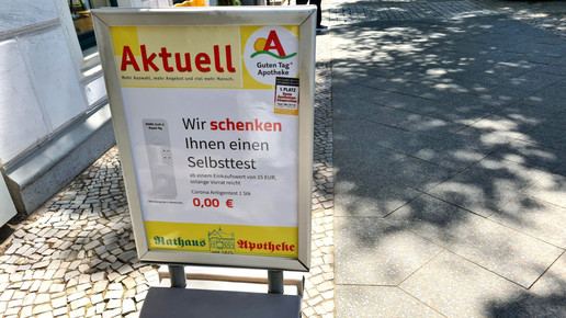 Apotheke verschenkt Laientests