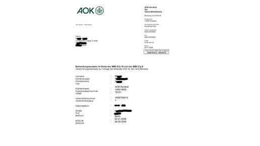 Ein gefälschtes Schreiben der AOK Nordost.