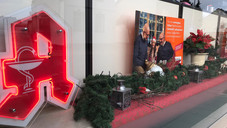 Schaufenster: Tannen und Kunstschnee