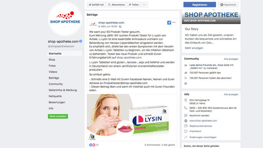 Avitale: Facebook verstehen mit Shop-Apotheke