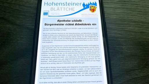 Bürgermeister verkündet Apothekenschließung