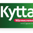 Kytta Wärmecreme mit Capsaicin in grüner Verpackung, zeigt rote Chilischoten und dynamische grüne Farbwirbel. Ein pflanzliches Arzneimittel mit wärmender Wirkung durch Capsaicin, zur äußerlichen Behandlung von Muskelschmerzen.